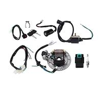 Ignition Coil CDI Plug Wire Harness Magneto Stator Kit, 50cc-140cc Kick Start Dirt Bike ATV Ignition Kit with Kill Switch and Ignition Switch for Zongshen Loncin Lifan