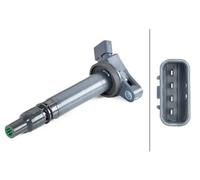 HELLA 5DA 358 057-401 Ignition Coil - 4-pin connector - Bolted