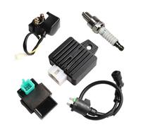 Ignition Coil Ignition Coil 5-PIN CDI Box Solenoid 4-PIN Relay Voltage Regulator For Spark Plug Kit For 50cc 70cc 90cc 110cc 125cc ATV Ignition Switch(One Set)