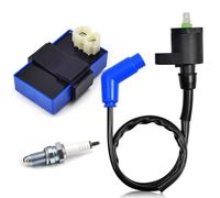 Ignition Coil Spark Plug Compatible With 300 TRX TRX300FW 2x4 4x4 1989-1993 Fits OEM 30410-HC4-770 30510-HC4-000 Replacement Part Box Set Of 2