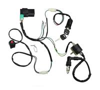 Ignition Key Switch Wiring Harness Ignition Coil CDI BOX Spark Plug For 50cc 70cc 90cc 110cc 125cc 140cc Foot Start Horizontal Engine