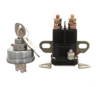 Ignition Lock and Switch Set for Murray, 12V 5-Pole Key Start with 2 Keys, Metal Lawn Tractor Replacement Parts