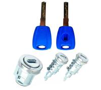Ignition Lock Barrel Cylinder for Fiat, Ignition Switch Lock and Door Lock Barrel Cylinder Set, Tailgate Lock Switch Barrel, for Fiat Doblo MK2 for Vauxhall Combo D Full Vehicle Locks, with Two Keys