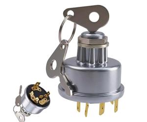 Ignition Starter Switch for Lucas 34228 35670, 3107556R92 Ignition Switch Replacement with 2 Keys Compatible with Durite 0-351-06 Guard IGN1, Replaces K203992 1446116M1 3387319M1