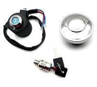 Ignition Switch Controls For H&arley For Spo&rtster For XL883 For Super Low For Custom 1995-2003 Gas Tank Cap Lock Key Kit Motorcycle Ignition Switch Fuel Lid Keys(Silver)
