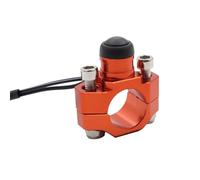 Ignition Switch Lock Compatible With 22mm Motorcycle CNC Universal Engine Stop Start Kill Switch Momentary Push Button Switch Motorbike Parts Accessories(Orange)