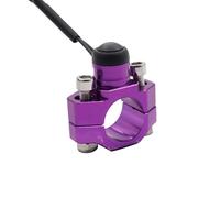 Ignition Switch Lock Compatible With 22mm Motorcycle CNC Universal Engine Stop Start Kill Switch Momentary Push Button Switch Motorbike Parts Accessories(Purple)
