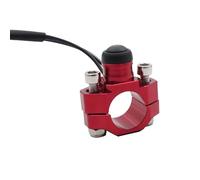 Ignition Switch Lock Compatible With 22mm Motorcycle CNC Universal Engine Stop Start Kill Switch Momentary Push Button Switch Motorbike Parts Accessories(Red)