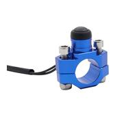 Ignition Switch Lock Compatible With 22mm Motorcycle CNC Universal Engine Stop Start Kill Switch Momentary Push Button Switch Motorbike Parts Accessories(Blue)