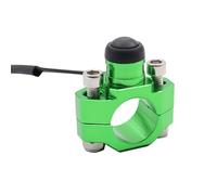 Ignition Switch Lock Compatible With 22mm Motorcycle CNC Universal Engine Stop Start Kill Switch Momentary Push Button Switch Motorbike Parts Accessories(Green)