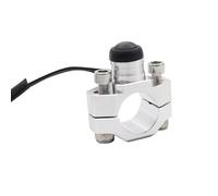 Ignition Switch Lock Compatible With 22mm Motorcycle CNC Universal Engine Stop Start Kill Switch Momentary Push Button Switch Motorbike Parts Accessories(White)