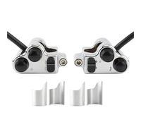 Ignition Switch Lock For Sporster XL For Softail For Dyna 7/8inch 22mm Motorcycle Handlebar Control Switch Horn Turn Signal Start Kill Without Harness Motorbike Parts(Chrome Black Button)
