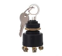 Ignition Switch with Push-to-Choke Function and Six-Terminal Design, for OMC Inboard Outboard Applications, for Johnson and for Evinrude Boats Includes Two Keys Black
