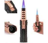 Ignition X Gas Lighter Powerful Jet Blue Flame Candle Lighters Camping Essentials Windproof Firelighters Gifts for Men Christmas Stocking Fillers Gifts,Gas Refillable Sold without Gas/Box Carbon