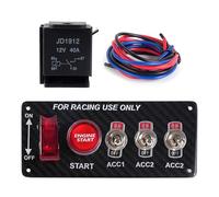 Ignitions Starter Control Panel With LED & Wiring Engine Push Button Starts For Vehicle Auto Truck Boat Motorhomes Boat Push Start Button Kit