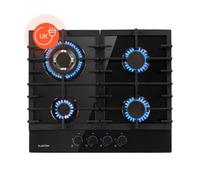 Ignito 4 Zone Gas Hob 4-Burner Burner Glass Ceramic Black