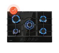 Ignito 5 Zone Gas Hob 5-Burner Burner Glass Ceramic Black