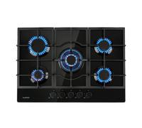 Ignito 5 Zone Gas Hob 5-Burner Burner Glass Ceramic Black