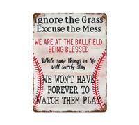 Ignore The Grass Excuse Mess Metal Tin Sign Plaque