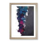 Ignoring The East Abstract Framed Print for Living Room Bedroom Home Office Décor, Wall Art Picture Ready to Hang, Oak A2 Frame (64 x 46 cm)