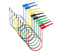 IGNPION 10PCS Breadboard Male Jumper Wires to Mini Test Hook Clips 26AWG Breadboard Jumper Wires Silicone Test Leads for Multimeter Electrical Testing
