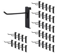 IGNPION 35 Pieces Metal Gridwall Hooks - Black Notch Display Hook Grid Wall Panel Hooks Commercial Grade Gridwall Pegs for Shop Retail Display (6 inches)