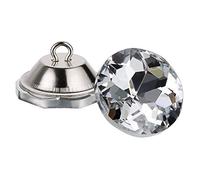 IGNPION 50pcs 25mm Diamond Cut Clear Crystal Glass Buttons Diamante DIY Round Buttons with Loop for Sewing, Tufting Sofa, Upholstery headboard DIY Crafts Decoration