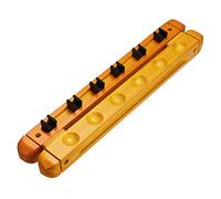 IGNPION A Set Pool Cue Rack Wall Mount Stick Rack Wooden Billiard Cue Holder Stand with 6 Cue Clips for Billiards Snooker Accessory, Yellow