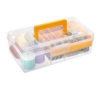 IGNPION Clear Craft Stackable Storage Box with Storage Tray Plastic 5-compartment Mulit Purpose Storage Container for Storing&Organising, Arts Crafts, Stationery, Sewing, Tackle, Nail Art, Medicines
