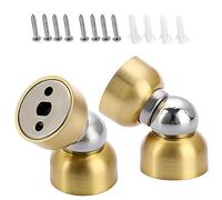 IGNPION Door Holder Mini Magnetic Door Stoppers Wall Mount Metal Door Stop (4, Gold)
