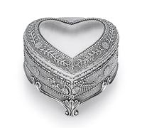 IGNPION Metal Trinket Storage Box Antique Jewellery Storage Case Heart Shape Small Storage Box for Ring Necklaces Earrings Little Trinket Keepsake Display Organizer