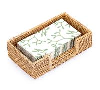 IGNPION Rattan Napkin Holder Guest Towel Woven Lunch Serviette Tray Tissue Napkin Paper Dispenser Tabletop Decor Storage Tray for Kitchen, Dining Room, Bar, Party, Buffet Napkin Caddy for Bathroom