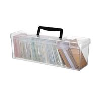 IGNPION Stackable Seed Packet Organiser Box-Narrow Clear Art & Craft Storage Containers with Carry Handle, Mulit Purpose Storage Organiser Box for Nail Varnish,Teaching Aid, Paint, Sewing Accessories