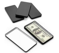 IGNPION Tinplate Cash Box-A Set of 4 Currency Tray Money Holder Black Metal Rectangular Empty Box Container Small Tin Boxes with lid for Cash Coin Jewelry Stamps Organizer