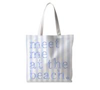 ignytiger Beach Tote Bag, Summer Canvas Striped Tote Bags for Women, Summer Essentials Bags for Women, Meet Me At The Beach Aesthetic Reusable Grocery Shopping Bag Tote