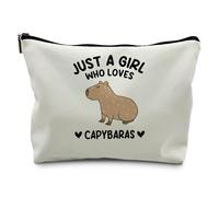 ignytiger Capybara Lover Gifts Makeup Bag, Capybara Gift for Women, Just A Girl Who Loves Capybaras Cosmetic Makeup Bag Pouch Purse