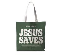ignytiger Christian Bible Green Tote Bags for Men Women, Jesus Gifts Bible Verse Tote Bag, Religious Gifts for Men Women, Good News Totes Bag Christian Reusable Grocery Shopping Bags