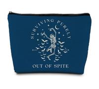 ignytiger Funny Dark Horror Halloween Goth Skeleton Makeup Bag, Gothic Cosmetic Bag for Women,Halloween Gifts for Women, Makeup Pouch, Surviving Purely out of Spite 1052