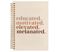 ignytiger Girl Magic Notebook, Motivated Gifts Notebooks for Note Taking, Black Women Gifts Journal for Writing, Educated Motivated Spiral Notebook 5.5x8.3 Inch, Beige