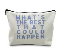 ignytiger Inspirational Makeup Bag, Inspirational Gift for Women, Therapy What's the Best that Could Happen Cosmetic Makeup Bag Pouch Purse