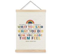 ignytiger Inspirational Maya Angelou Quotes Wall Art Poster Framed, People Will Never Forget How You Made Them Feel Canvas Wall Art Prints for Kids Room Classroom Playroom Decor, 12x16 Inches