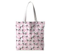 ignytiger Pink Halloween Pumpkins Canvas Tote Bag, Cute Coquette Bow Pumpkin Fall Tote Bags for Women, Halloween Candy Bags Thanksgiving Gifts for Women