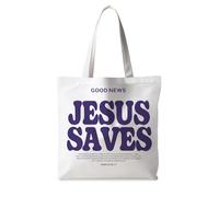ignytiger Purple Jesus Christian Bible Tote Bags for Women, Jesus Gifts Bible Verse Tote Bag, Religious Gifts for Women, Good News Totes Bag Church Reusable Grocery Shopping Bags