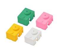 igo3D 4Pcs Heated Block Cover Silicone Insulation Sock Case Part Pink/Yellow/Green/White for E3D-V6 Hotend Maintenance