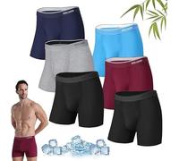 IGOLUMON Bamboo Boxer Shorts Multipack 6 Soft Breathable Underwear Briefs with Elastic Waist Boxers for Men Comfortable Stretch Trunks with Open Fly Pouch Longer Leg Boxer Shorts Moisture Wicking
