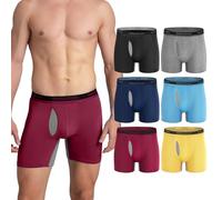 IGOLUMON Bamboo Mens Boxers Shorts Multipack Soft Breathable 6 Pack Mens Underwear Trunks Briefs with Open Fly Elastic Waist