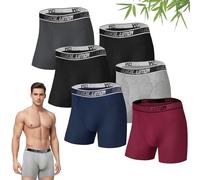 IGOLUMON Bamboo Mens Boxers Shorts Multipack Soft Comfortable 6 Pack Mens Underwear Trunks Briefs with Open Fly - No Itchy Labels - Moisture Wicking