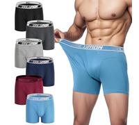 IGOLUMON Bamboo Mens Boxers Shorts Multipack Soft Comfortable 6 Pack Mens Underwear Trunks Briefs with Open Fly - No Itchy Labels - Moisture Wicking