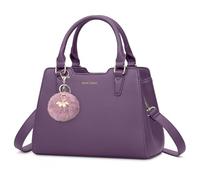 IGOLUMON Handbags for Women PU Leather Women's Top-Handle Bags Designer Handbags for Women Anti Theft Tote Bag with Pompom