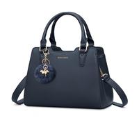 IGOLUMON Handbags for Women PU Leather Women's Top-Handle Bags Designer Handbags for Women Anti Theft Tote Bag with Pompom